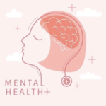 Illustration of brain to show relation of mental health issues like stress, anxiety, depression with teeth grinding.