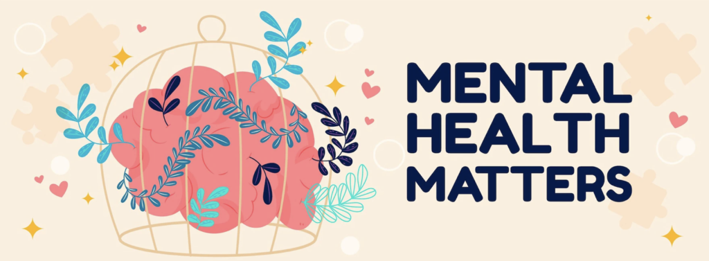 Image saying mental health matters. Yes, if you feel depressed then talk about it. Get help. Remember, you are not alone.