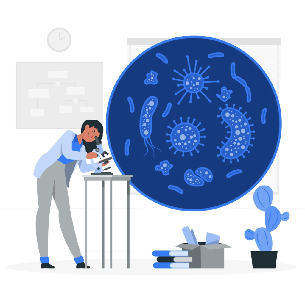 Vector image showing bacteria to show the fact that Botox is a refined exotoxin obtained from bacteria clostridium botulinum.